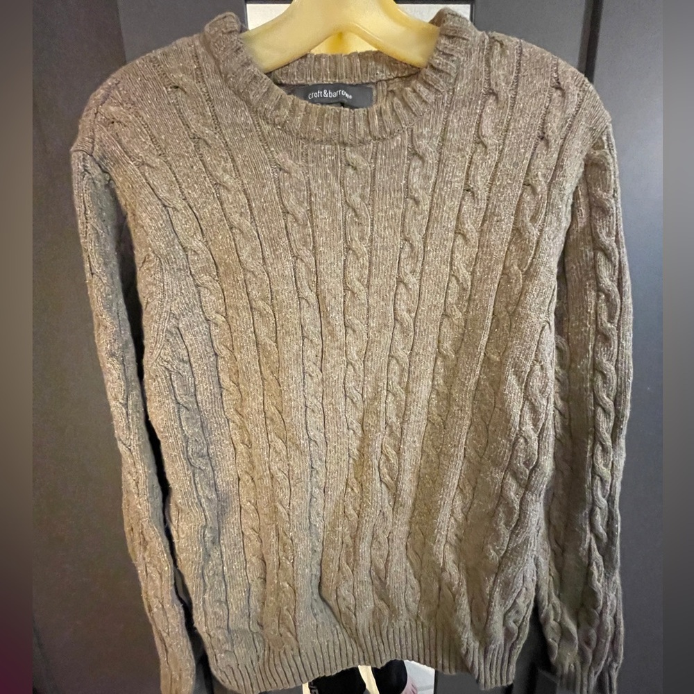 Croft & Barrow Cable Knit Crewneck Sweater in Tan